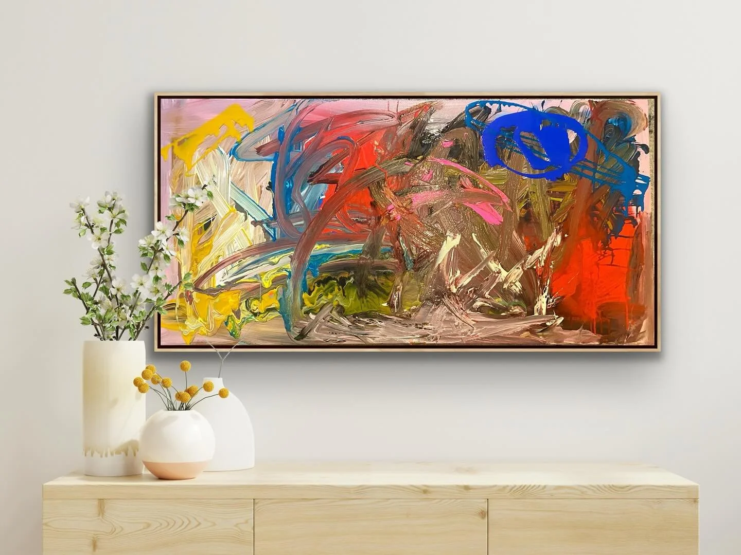 &ldquo;Layered Cake&rdquo; 24x48 #originalabstractart #modernpainting #layeredcake #abstractartist #colorfulabstractart #artspeaks