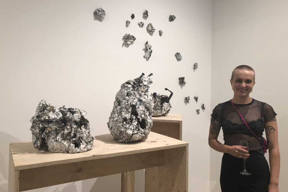  Image: Anni Hagberg winner of The John Wardle Architects Craft Prize and The Design Files Emerging Maker Award pictured with her work  Integrity Series  