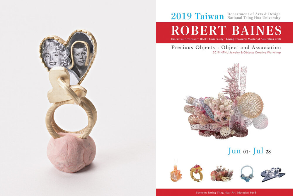  In March, Robert Baines showed seven selected artworks at the annual international survey  Schmuck 2019  at the International Handwerksmesse in Munich.   In June, he commenced an artist residency at National Tsing Hua University at Taiwan with an id