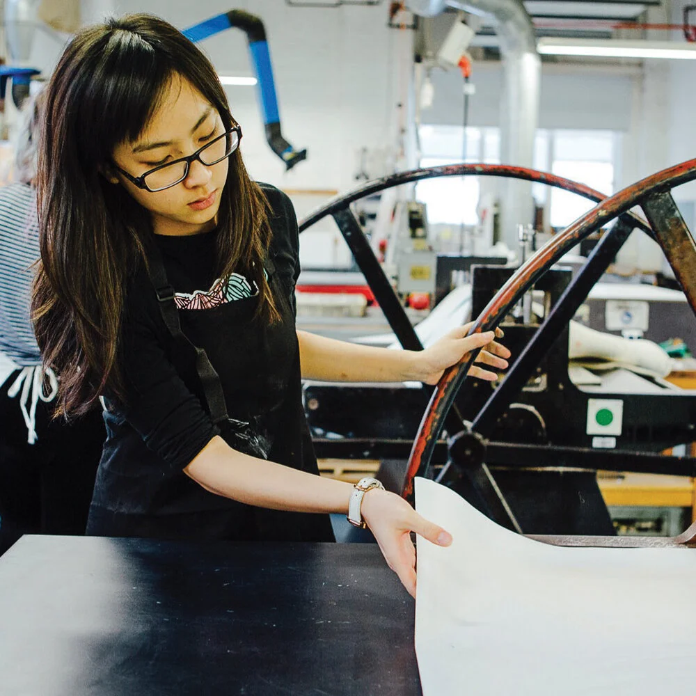 Print Student Marina Kong printing in Workshop 18. (Photo: Print Technician Rob Dott)