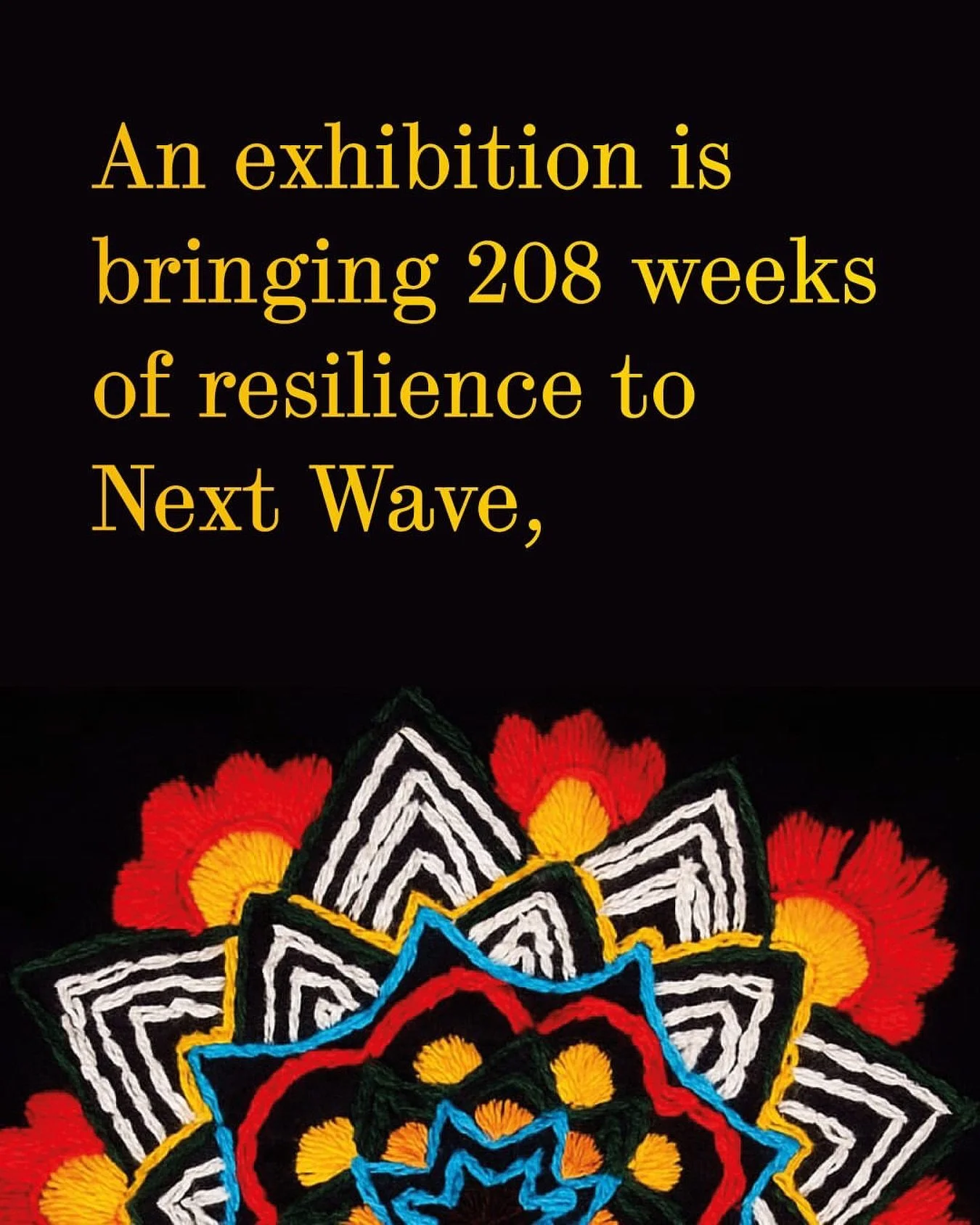 Opening tonight Friday 15 August 5:30 - 8 pm&nbsp;at Next Wave, 270 Sydney Road, Bullek-bek (Brunswick).

&lsquo;Sparks in the Dark&rsquo;&nbsp;combines Afghan women&rsquo;s embroidered artworks with new works by Mursal Azizi and RMIT School of Art a