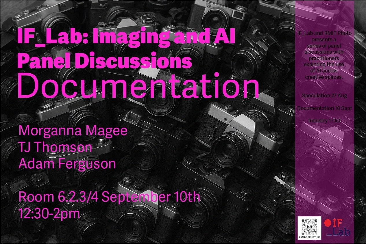 IF_Lab and RMIT Photo present a series of panel discussions with practitioners exploring the use of AI across creative spaces.

Join us for a session on AI in imaging practice with a focus on documentation.

What is the status of documentary photogra