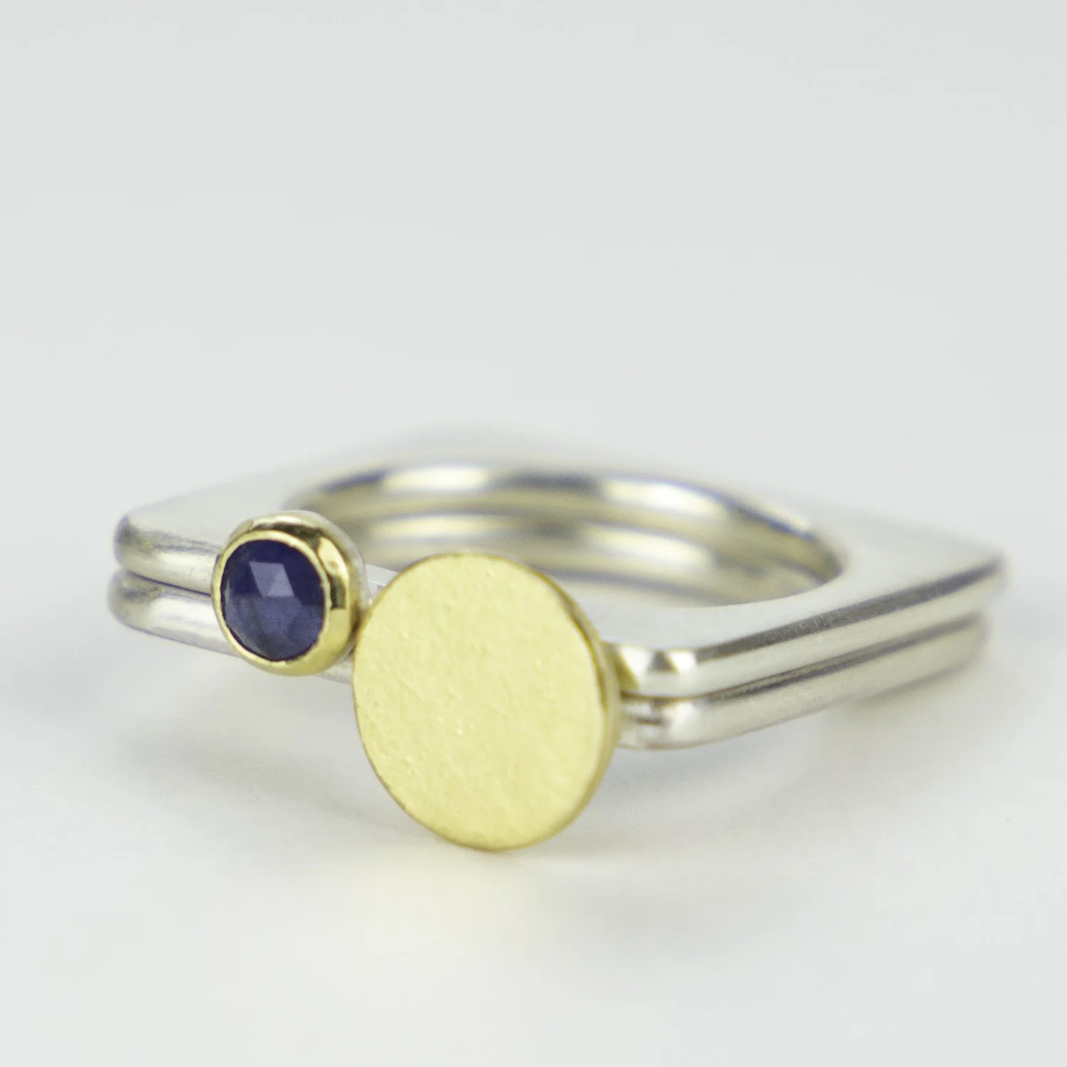 Pair of Square Rings with Moon and Star design