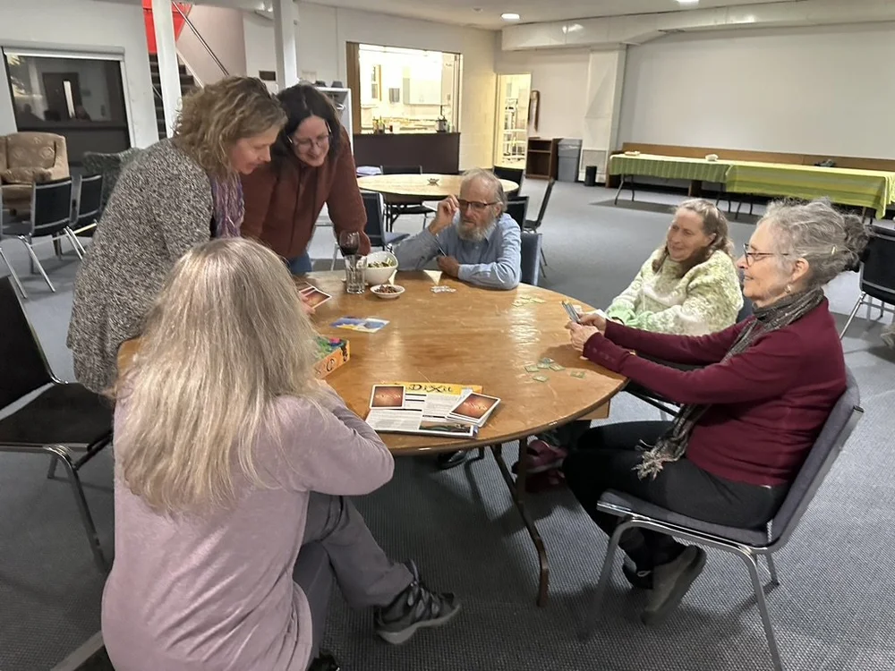 Board games at the Synagogue/Unitarian Fellowship