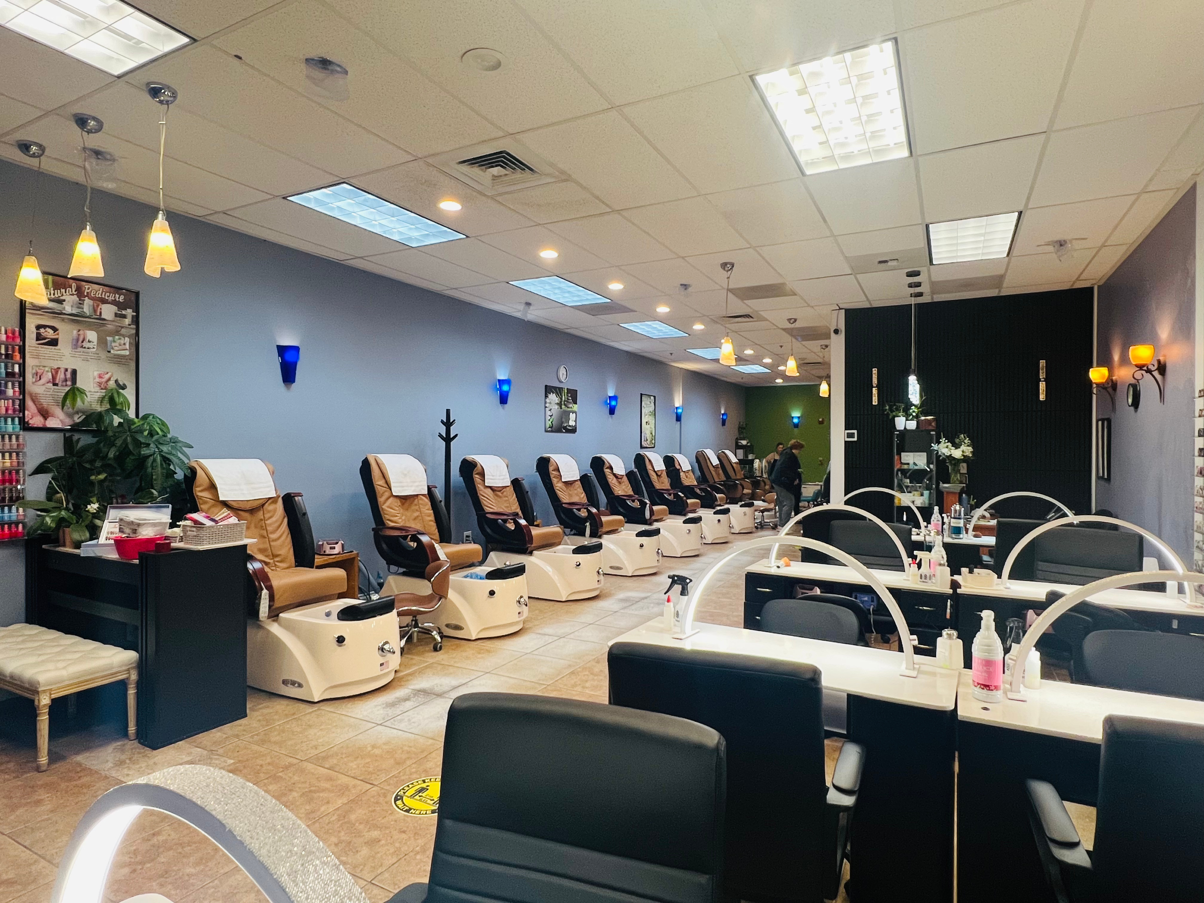 Manicure stations and pedicure chairs ready for business
