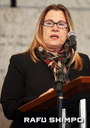 President and CEO Ann Burroughs spoke on behalf of JANM.