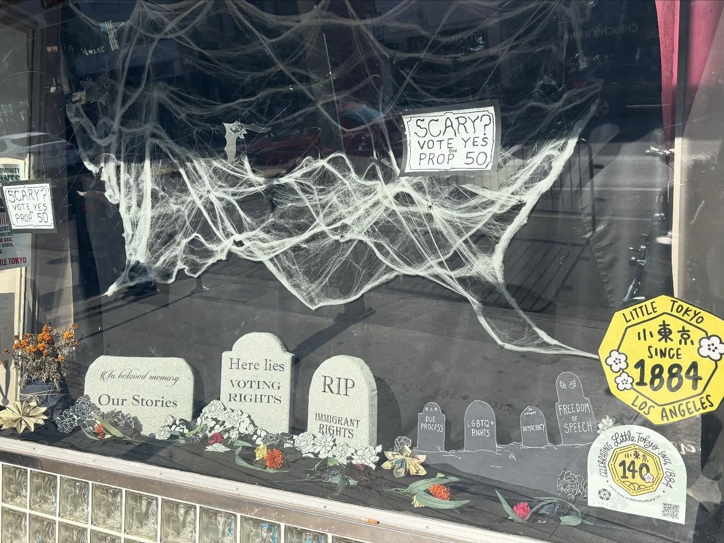 Don&rsquo;t get spooked!

Vote Yes on Prop 50! 

Check out Nikkei Progressive&rsquo;s new Halloween window display at the Far East Lounge (353 1st St)! Which headstone is the scariest to you? 

Vote centers are now open!

Visit lavote.gov for LA Coun