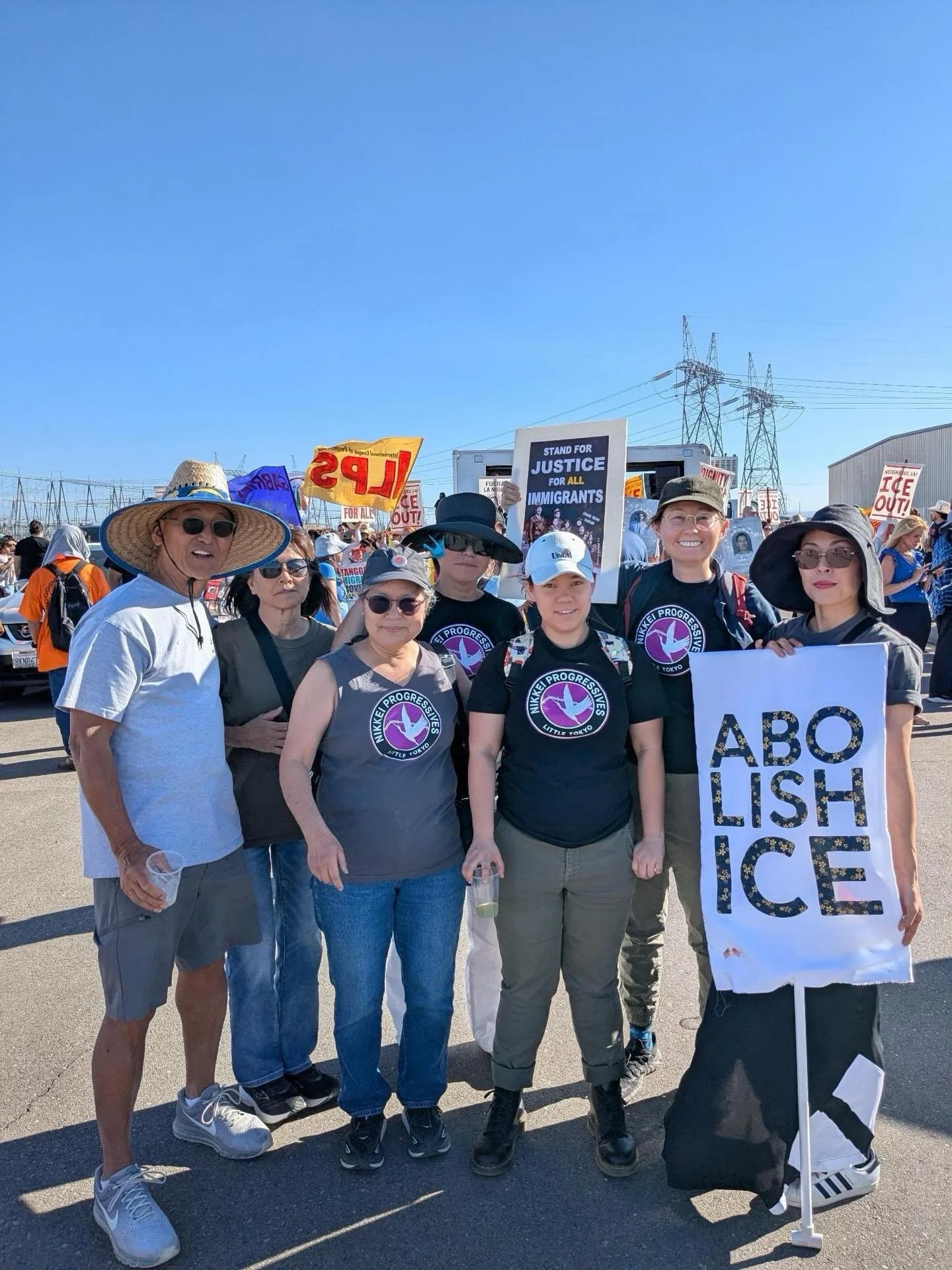 On Saturday, members of Nikkei Progressives participated in the Caravan and Serenade at the Adelanto ICE Processing Center organized by the National Day Laborer Organizing Network @daylaborernetwork, the Inland Coalition for Immigrant Justice @ic4ij,