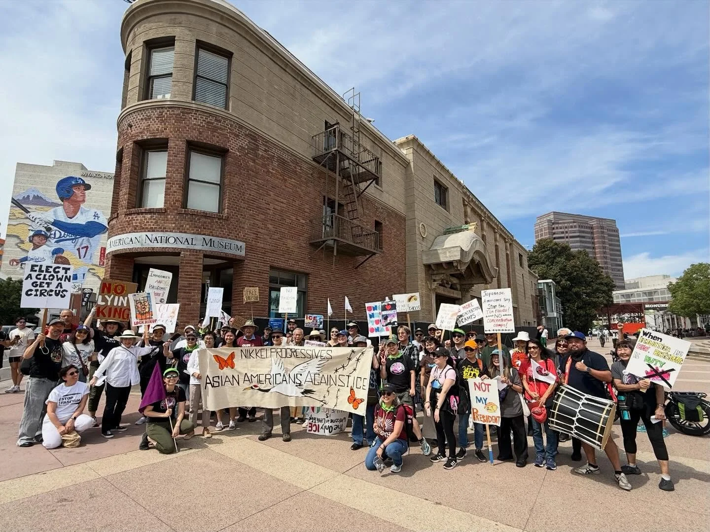 A few weeks ago, over 40 NP members and friends gathered to march in the No Kings rally in downtown LA. With our Asian Americans Against ICE banner leading the way, we marched from JANM plaza through Little Tokyo to City Hall. We enjoyed connecting w