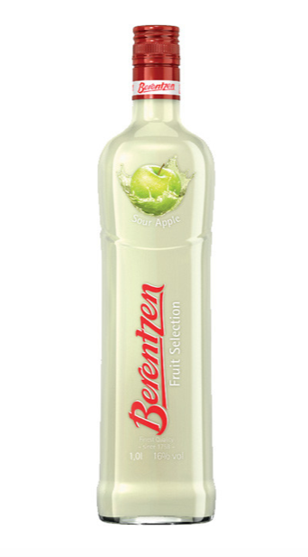 BERENTZEN SOUR GREEN APPLE SCHNAPPS 16% ALC/VOL, 700ML