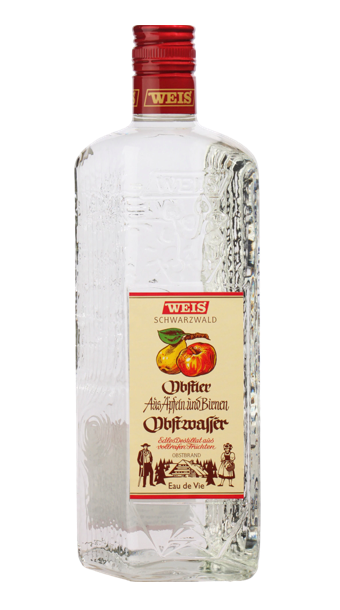 WEIS APPLE &amp; PEAR (OBSTLER) FRUIT BRANDY 38% ALC/VOL, 700ML