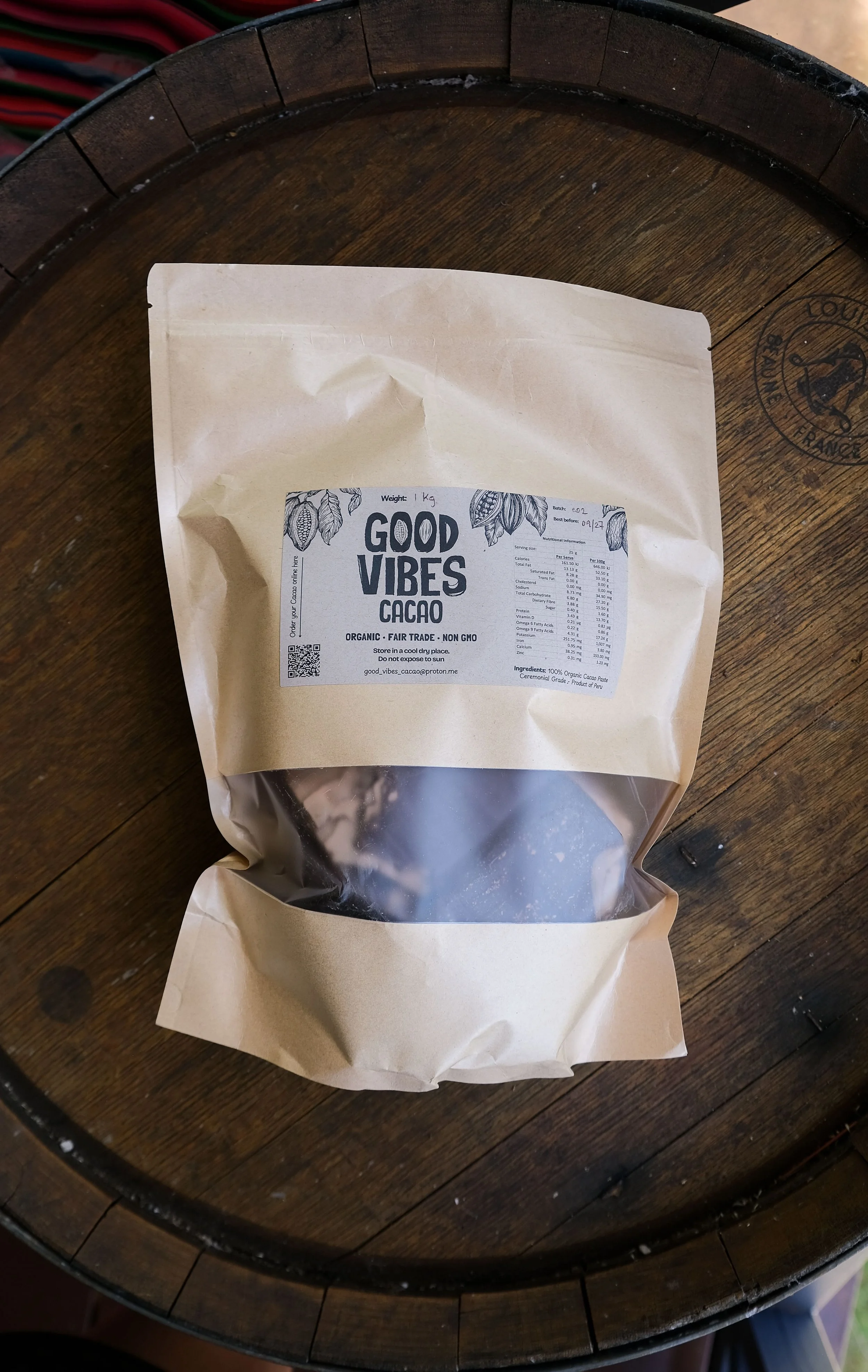 Good Vibes Organic Raw Cacao - 1kg