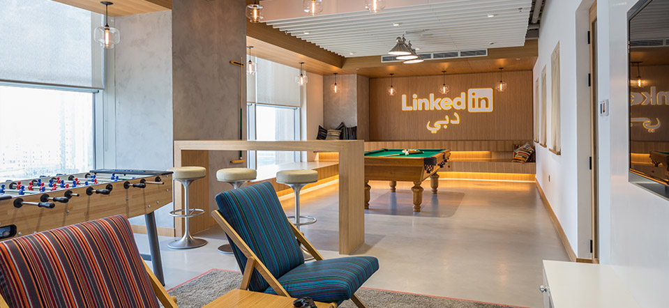 LinkedIn Office - Pink Line Interiors, Dubai.