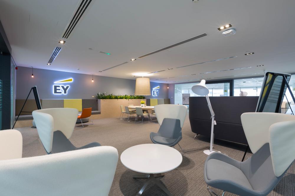 Ernst &amp; Young Office - Pink Line Interiors, Dubai.