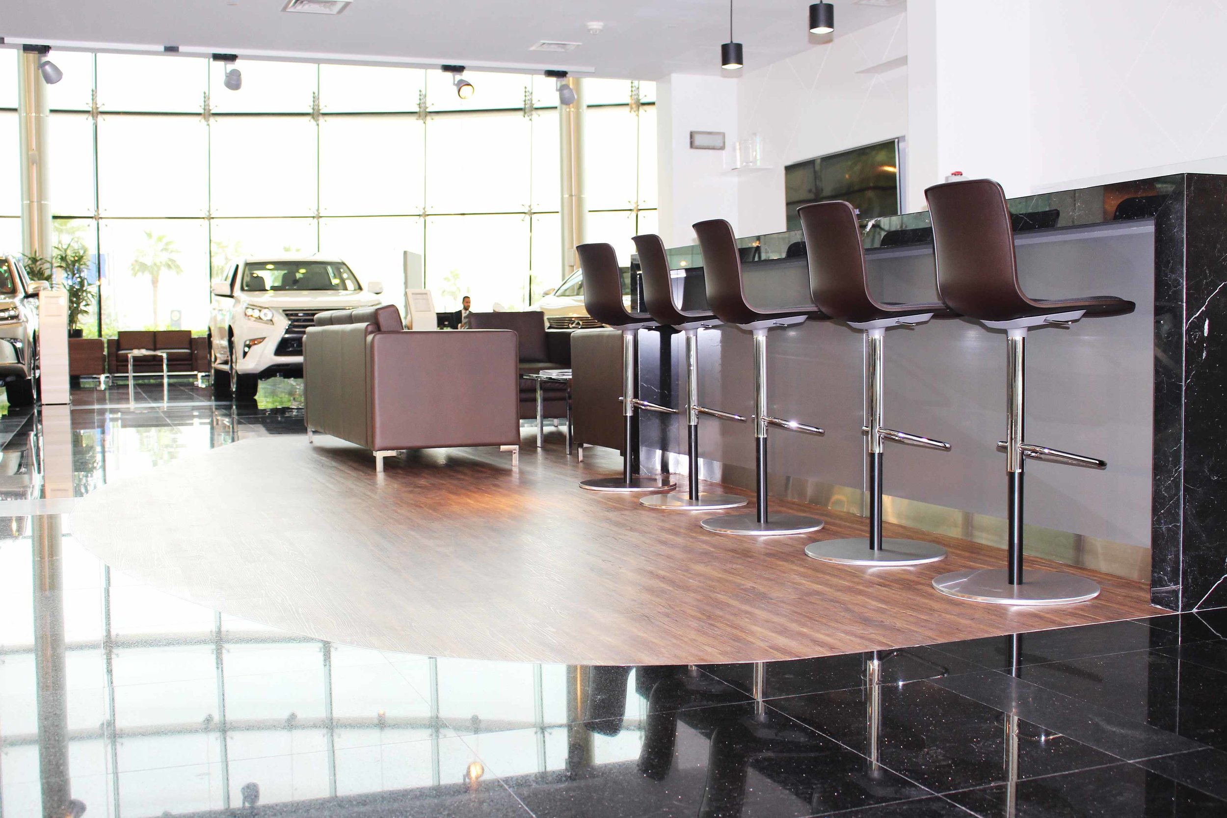 Lexus Showroom - Pink Line Interiors, Dubai.