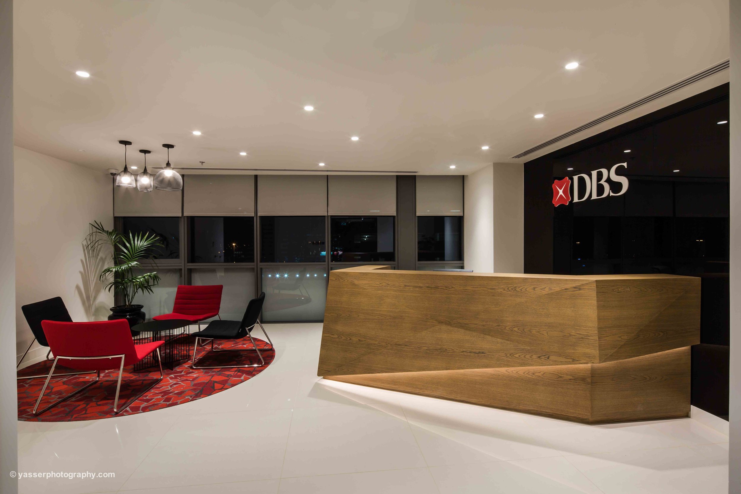 DBS Bank Office - Pink Line Interiors, Dubai.