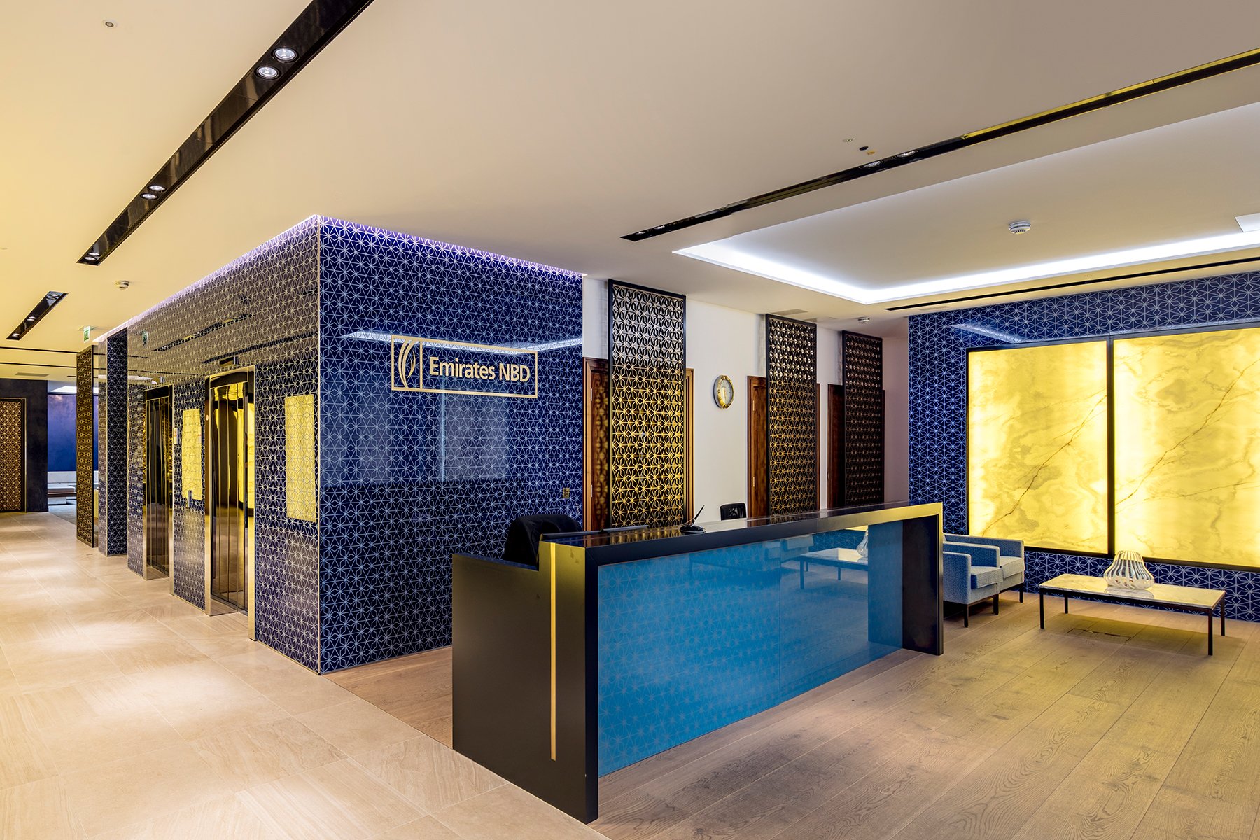 Emirates NBD Bank - Pink Line Interiors, Dubai.