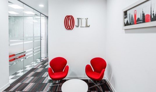 JLL Office - Pink Line Interiors, Dubai.