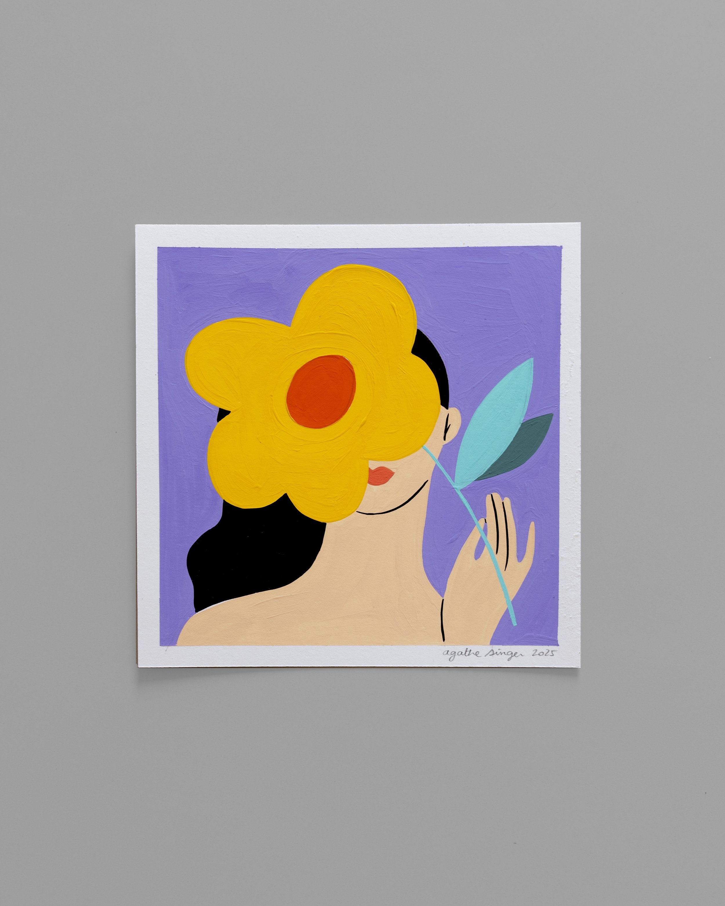 Original painting 'Petite fleur jaune'
