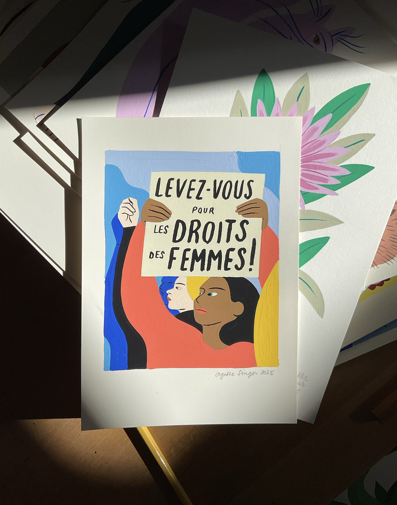 Original painting 'Levez-vous pour les droits des femmes'