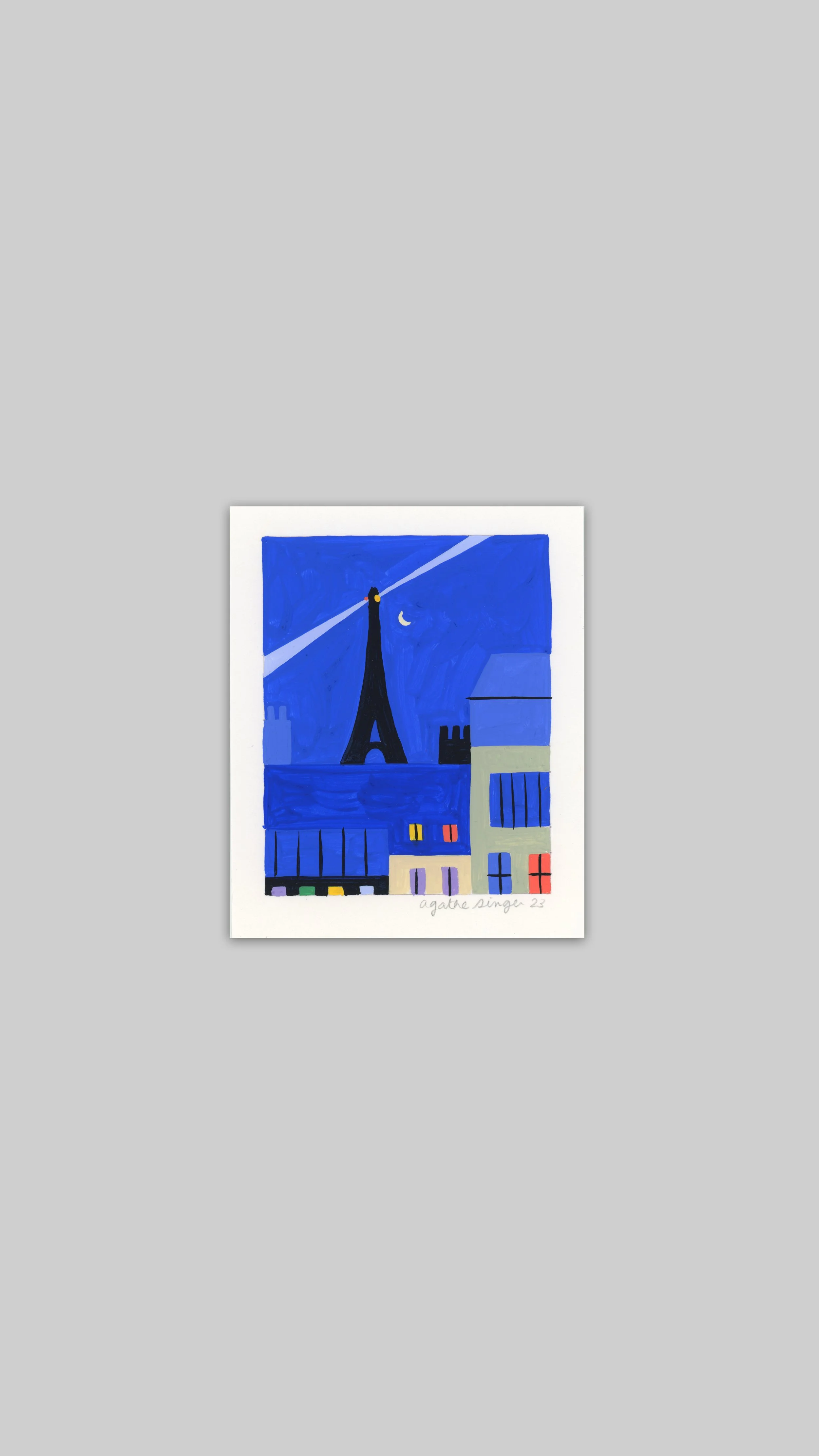 ORIGINAL PAINTING mini Paris D