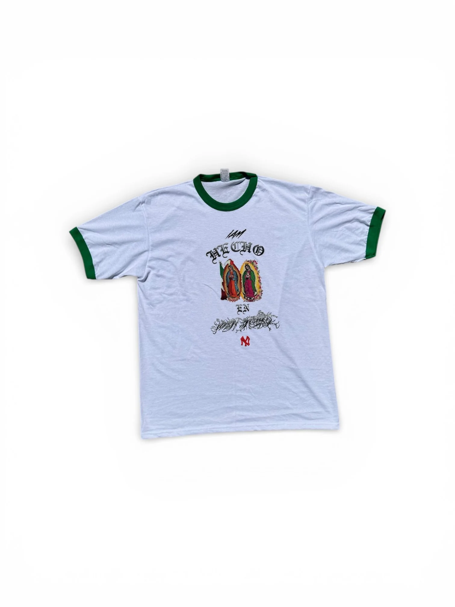 "VIRGEN HECHO EN VAN NUYS" RINGER SHIRT GREEN