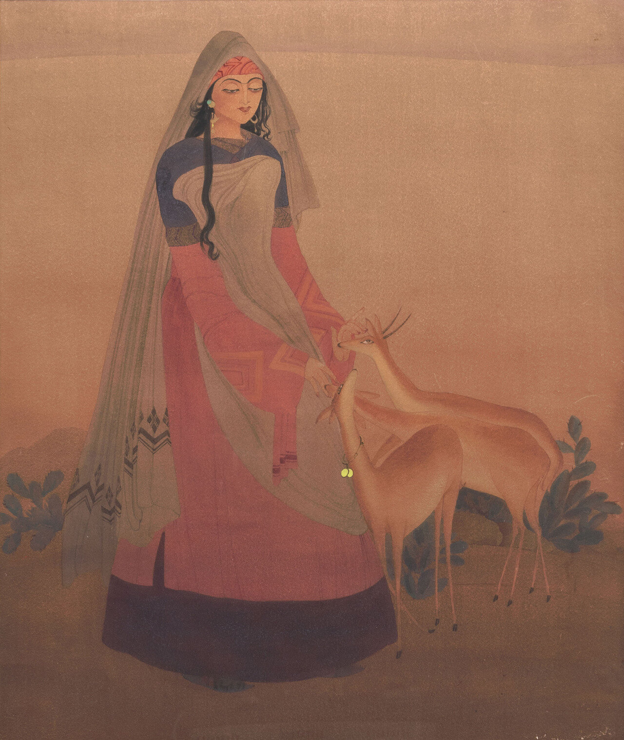 Untitled (Laila in the Wilderness), signed in Urdu (lower left), Abdur Rahman Chughtai.jpg