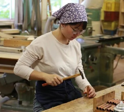 Johanna Senior Carpenter : attended the Fine Arts programme at Lasalle School of the Arts, Singapore. Graduate of Singapore Furniture Industry Council (SFIC) carpentry programme. Recently completed traditional Japanese furniture makers workshop in Gifu Prefecture, and worked as a Shrine carpenter in Kyoto, Japan.
