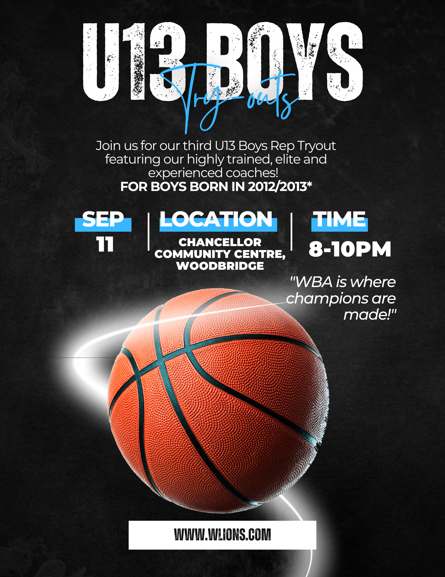 U13 BOYS + U17/U18 BOYS +  U14 GIRLS REP TRYOUTS!