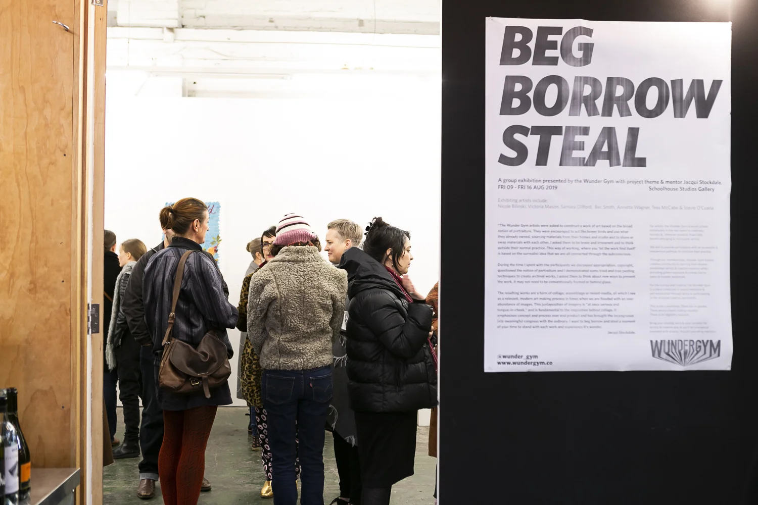 Wunder Gym inaugural exhibition, ‘Beg. Borrow. Steal.’ Opening Night. FRI 9 AUG 2019 Image by: Martina Gemmola