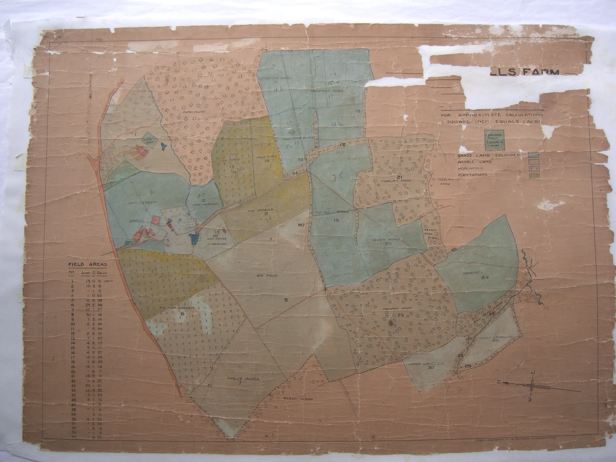  Lined but large areas missing 