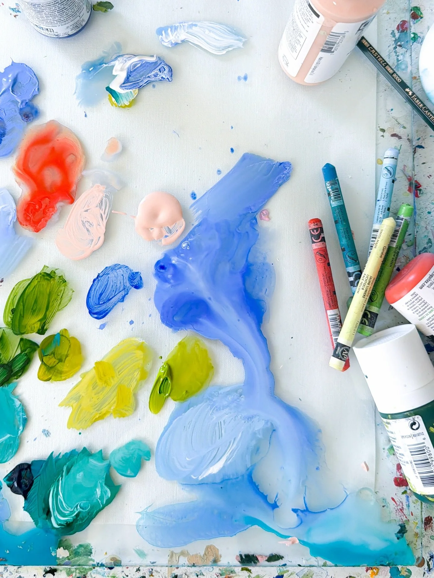 Palette / Process / Piece
Back in the studio after a little break. Getting my footing and prepping for my favorite day of the year, my Annual Paper Sale! Stay tuned for details! ❤️