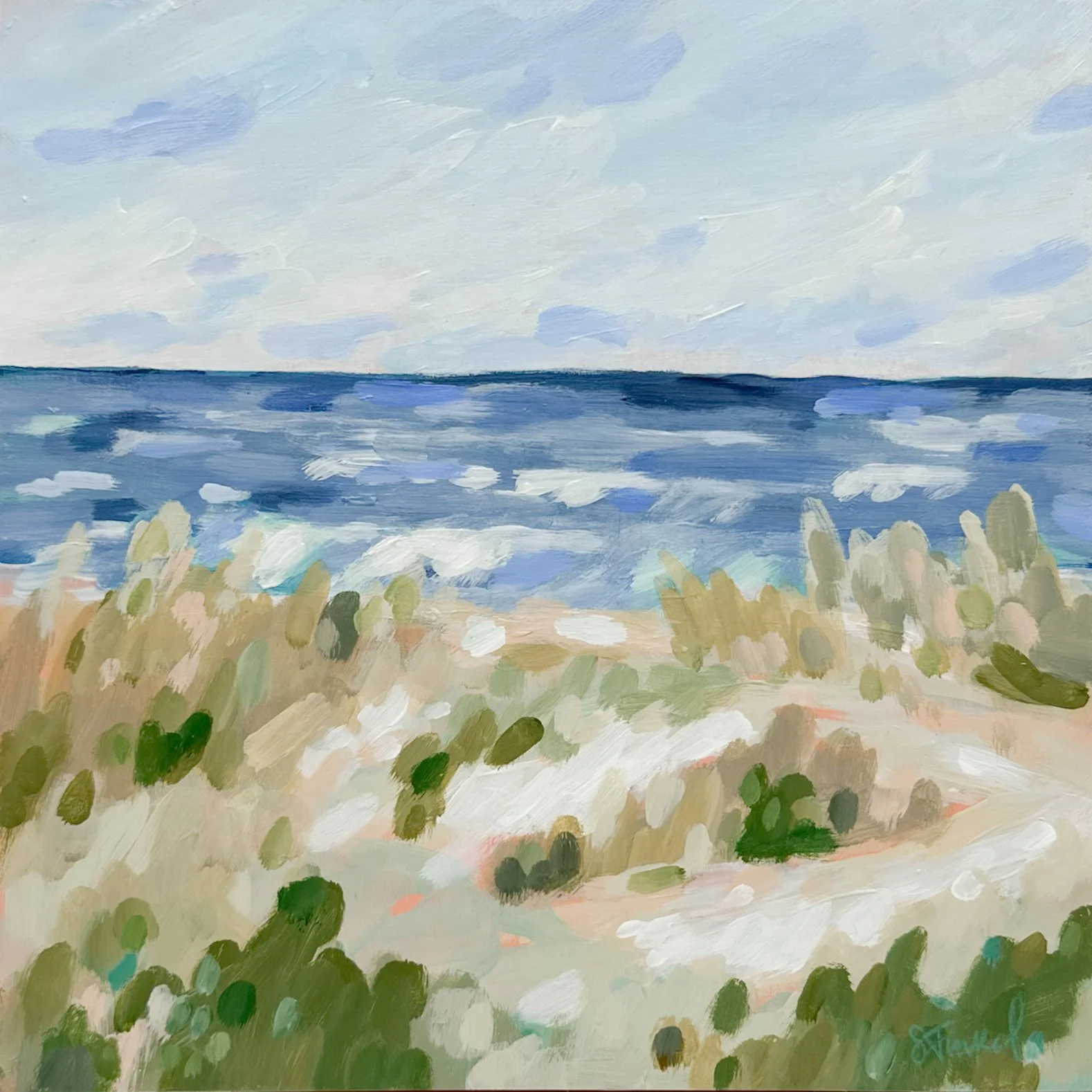 Beach Picnic |  10 x 10 Framed