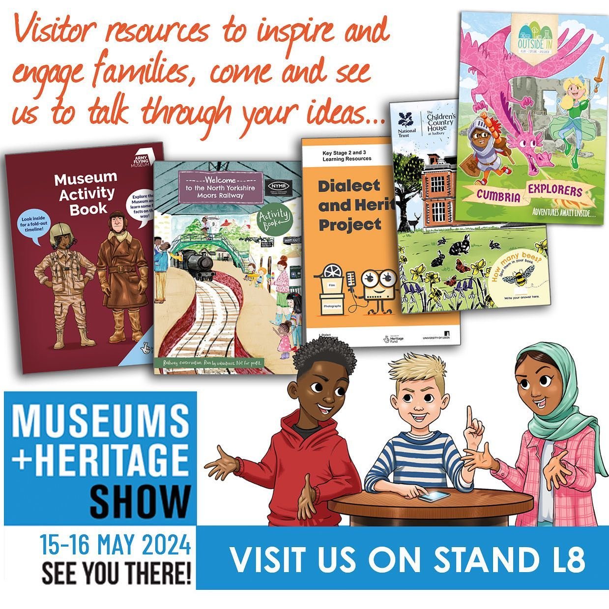 We are looking forward to returning to the @museumsandheritage show on 15th and 16th May where we will be exhibiting once again on stand L8.

Our creative team are brimming with ideas, come along to our stand where we will be ready to discuss how we 