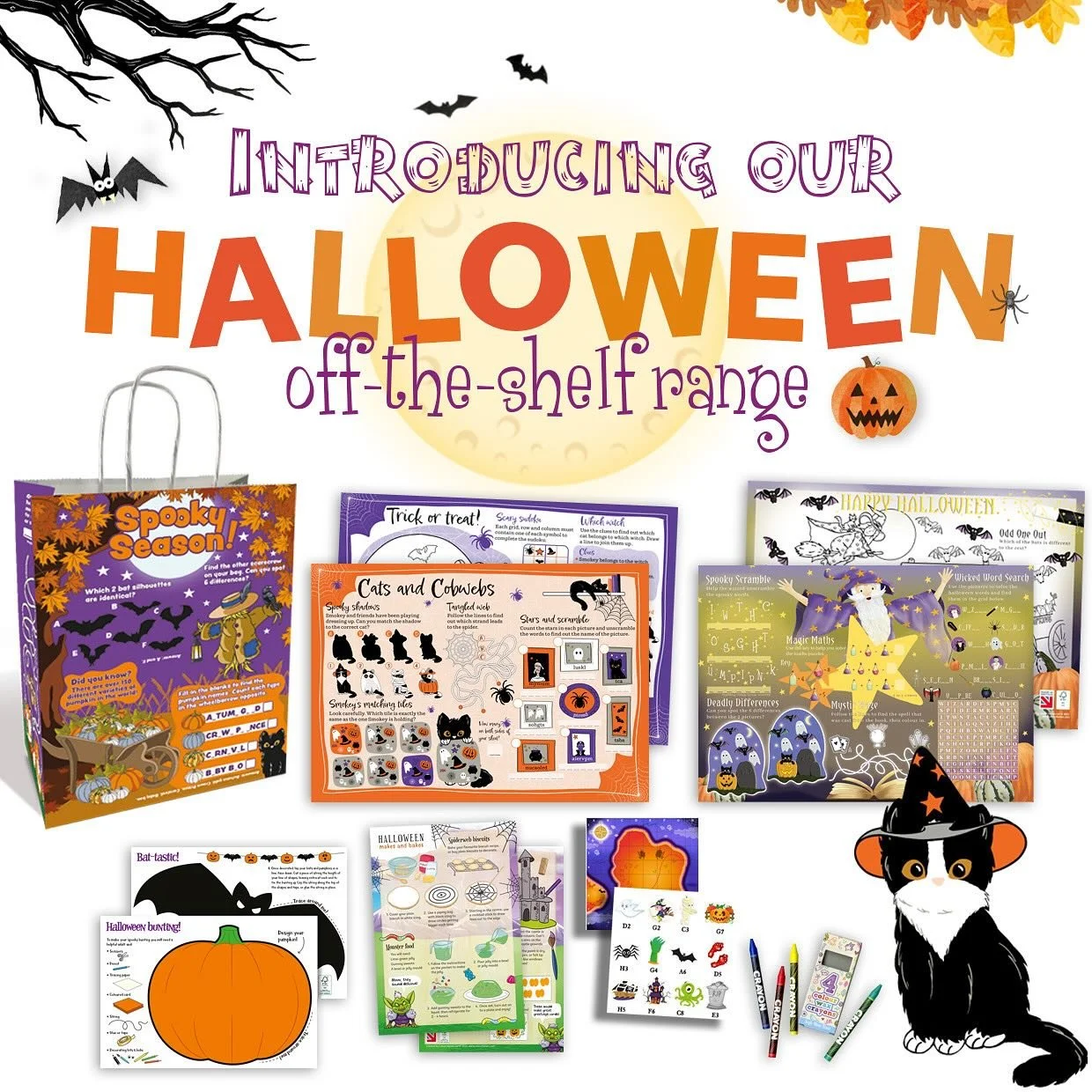 Introducing our Halloween themed off-the-shelf children&rsquo;s activity packs and sheets 🎃

Visit our online shop to view our full range and place your order, but be quick, they&rsquo;re already flying off the shelves! 🦇