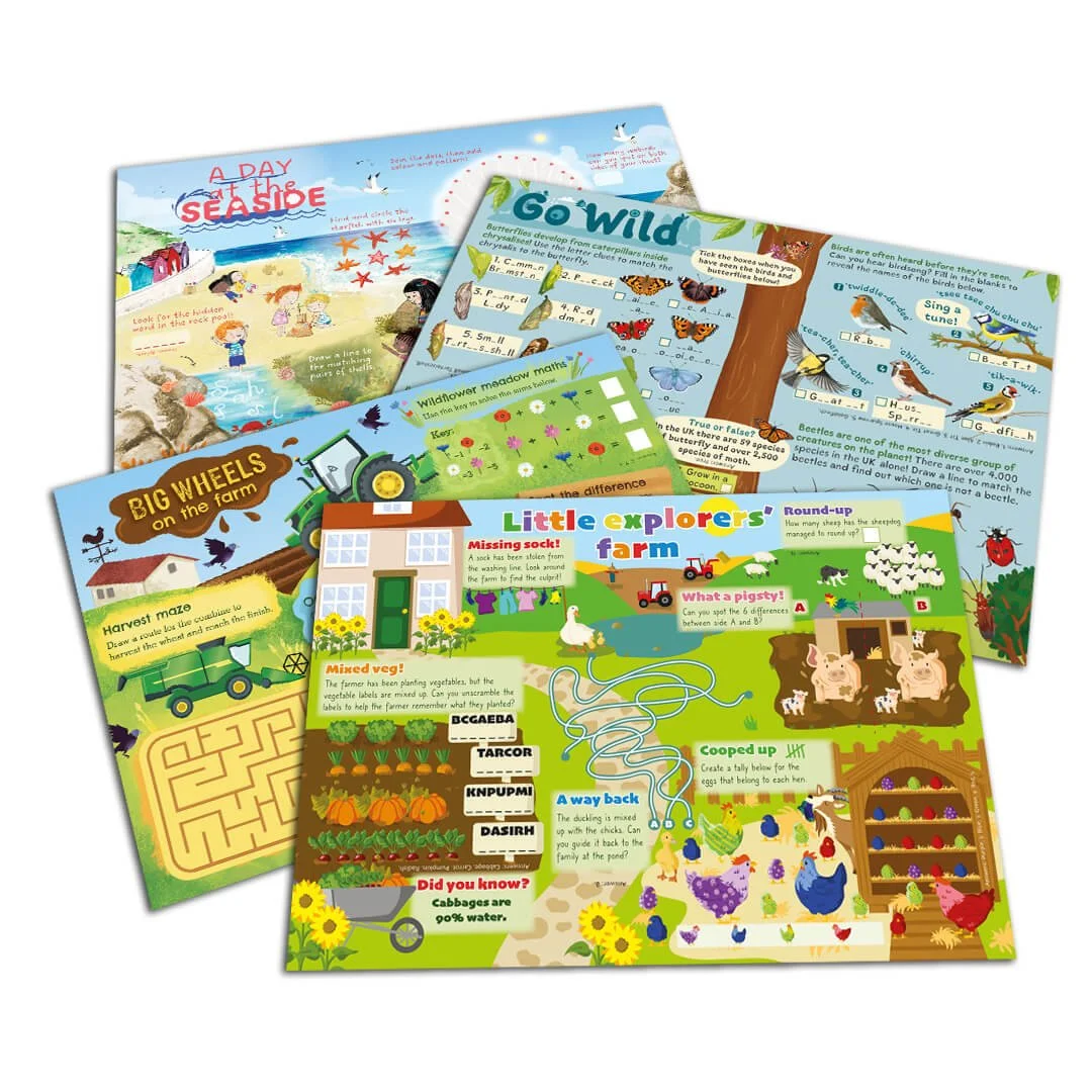 Assorted designs  500 children's activity sheets