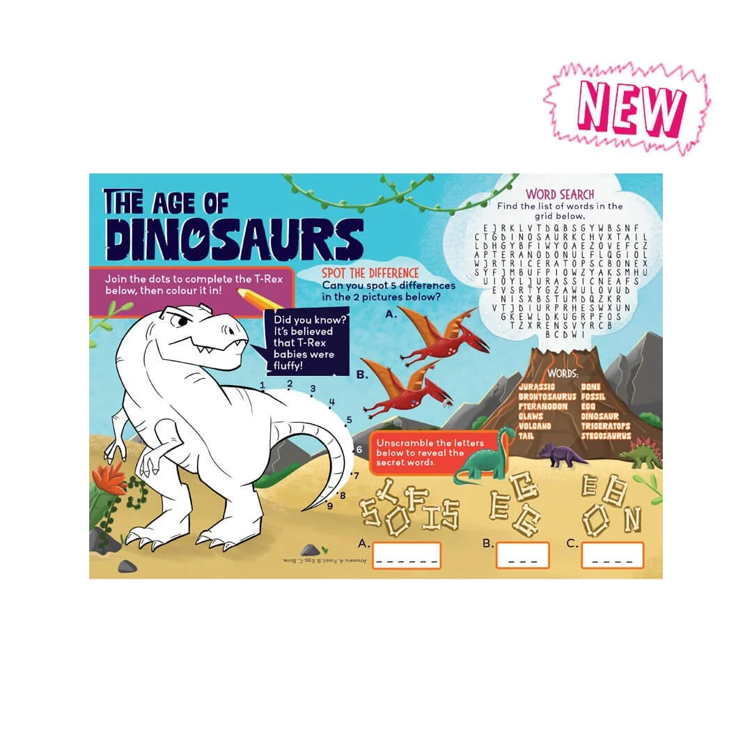 The Age of Dinosaurs Activity Sheets - 1,000 per box