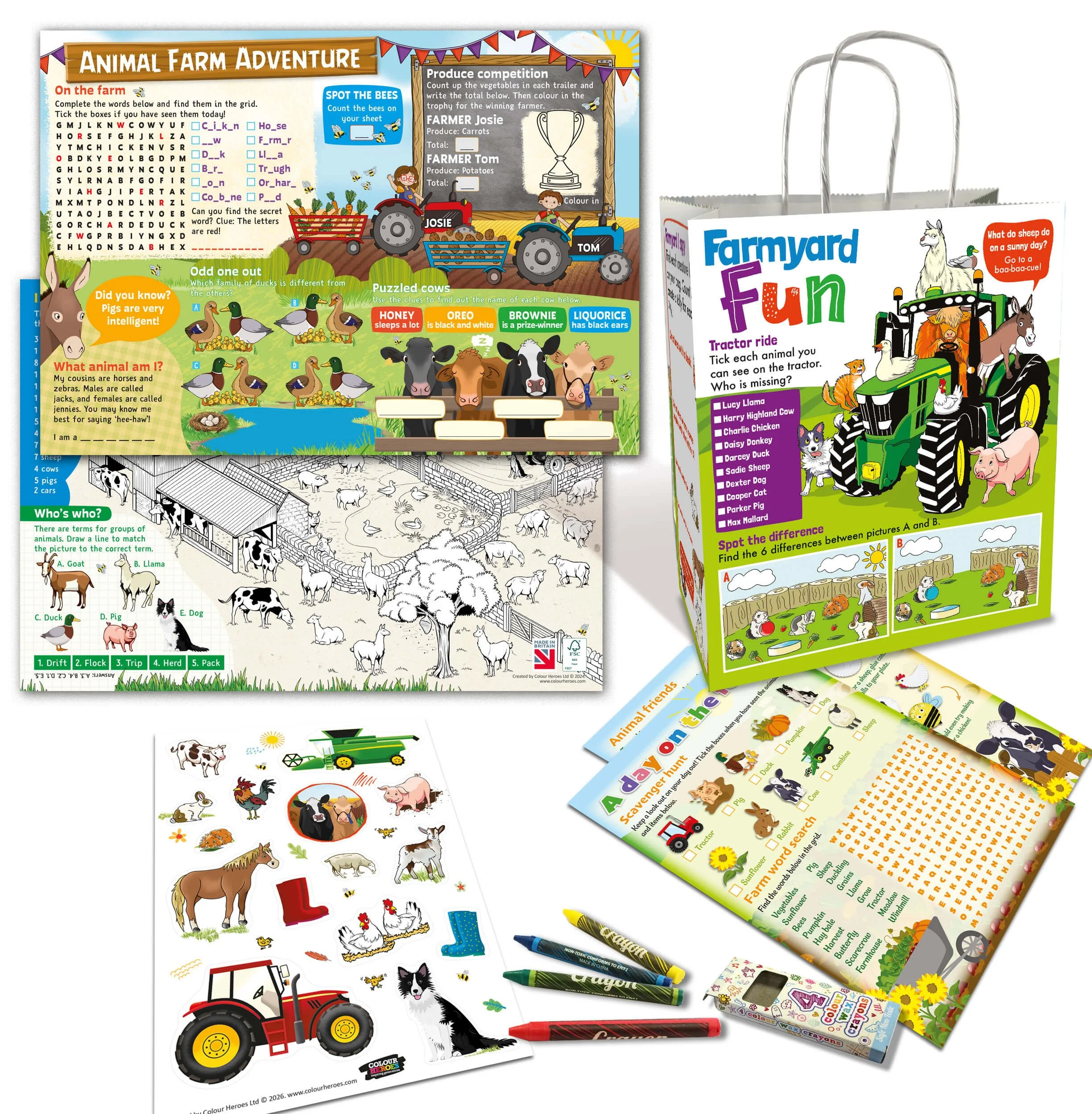Farmyard Fun Activity Packs - 100 Packs. Price includes VAT