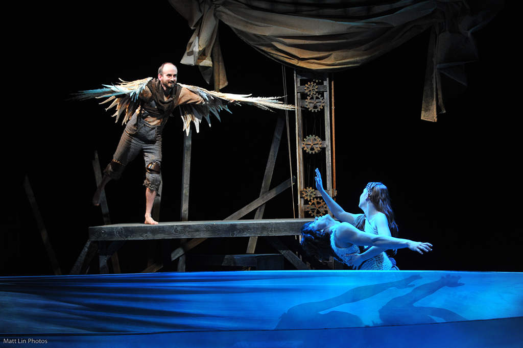 Icarus’ mother catches him among the waves after he tumbles from the sky.