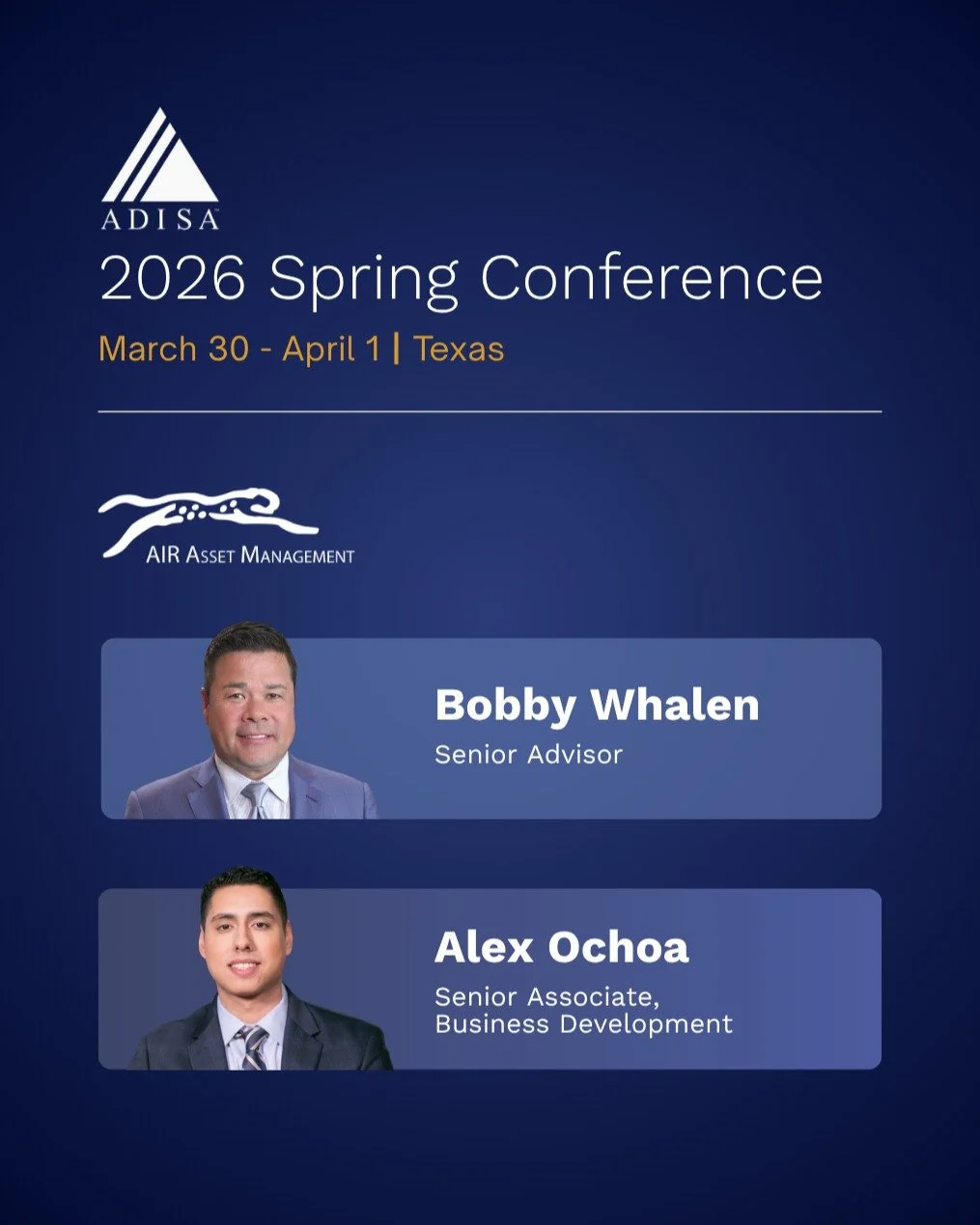 #AIR heads south to Texas for the 2026 #ADISA Spring Conference, hosted by the Alternative &amp; Direct Investment Securities Association&mdash;the national trade association representing professionals across the #AlternativeInvestments industry to d