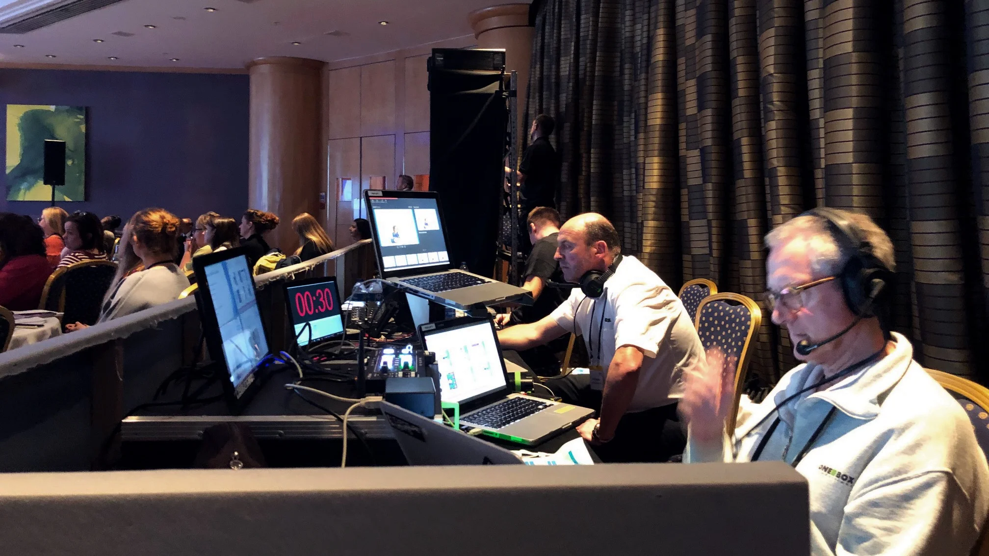 A view of the A/V desk