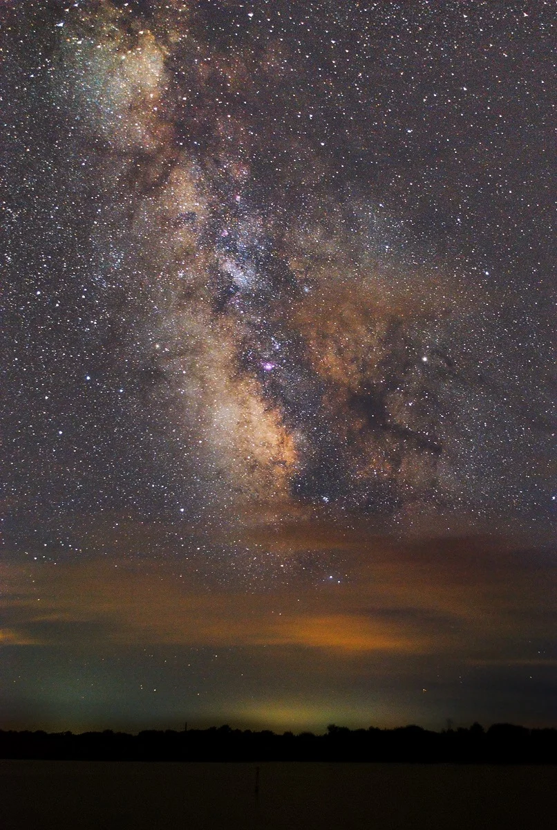 The Milky Way taken with equipment totaling less than $250. Canon T3i, 18-55mm kit lens, static tripod, taken in Nebraska in August 2017