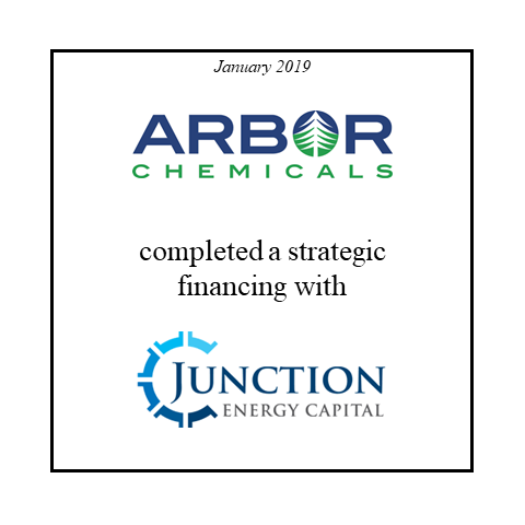 Arbor Chemicals strategic financing with Junction Energy Capital