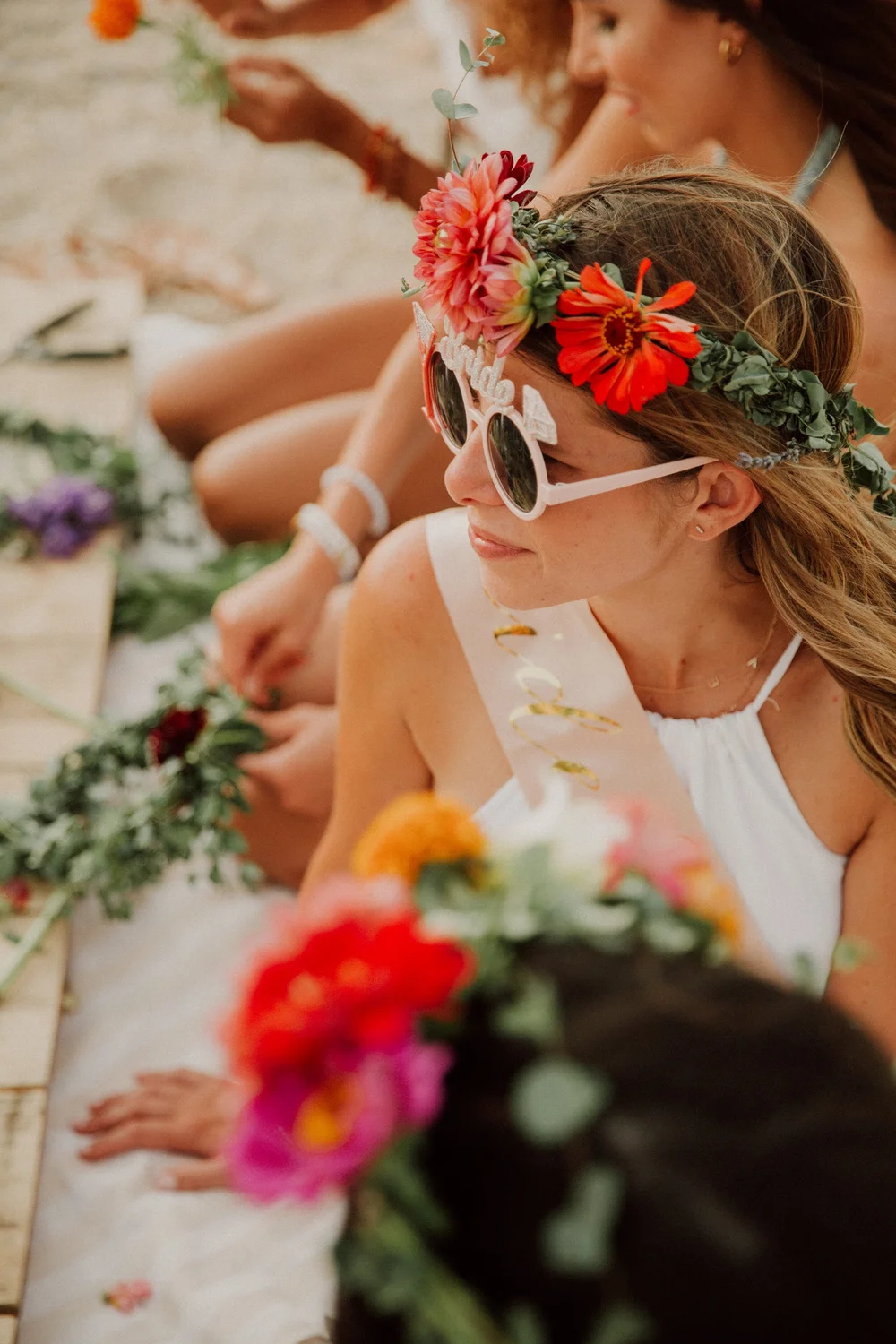 Sunset Waterfront Flower Crown Workshop Hometown Flower Co Long Island S First Flower Truck