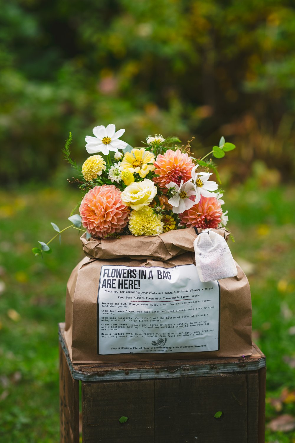 Pressed Flowers Farmhouse Hand Bag
