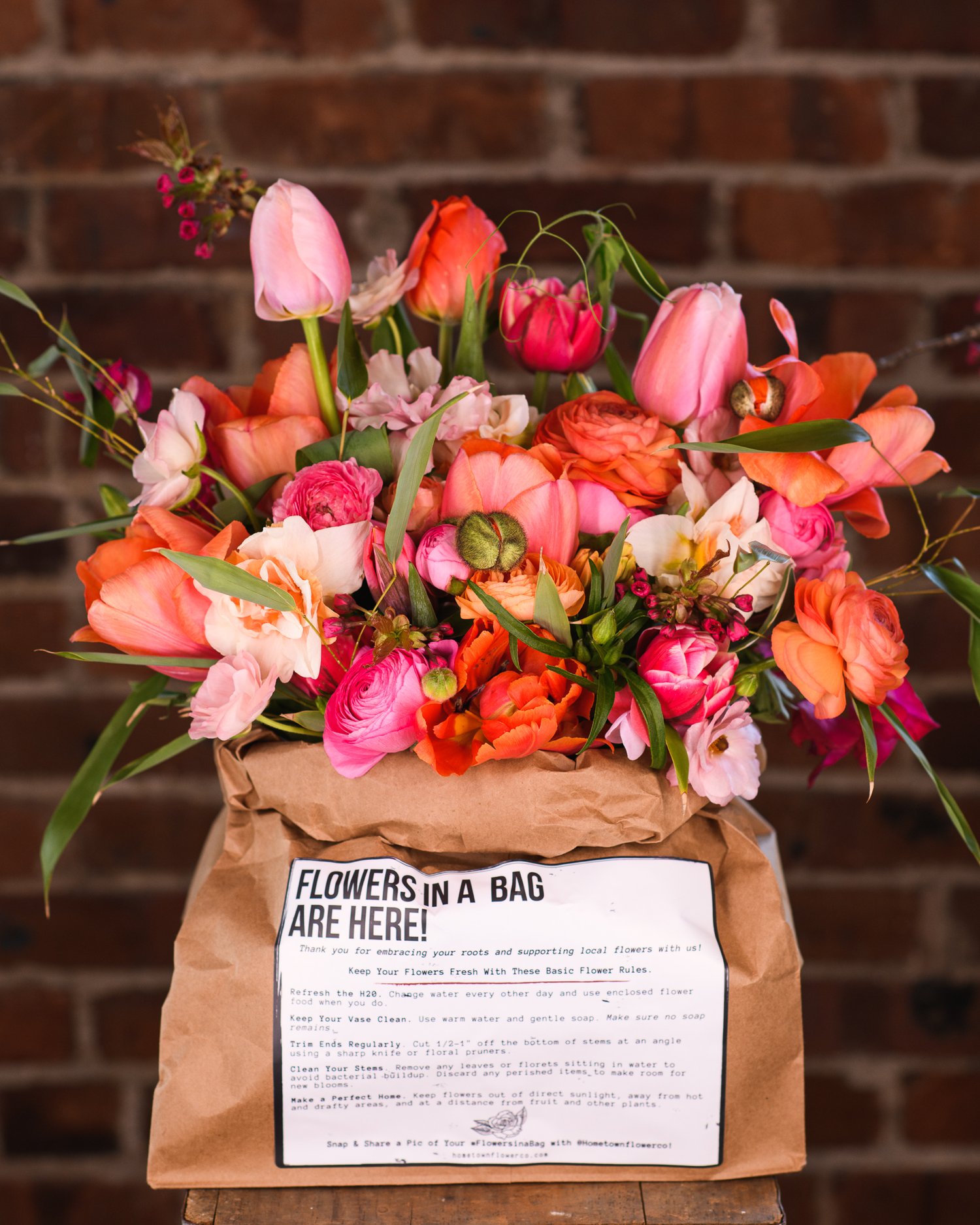 MONTHLY Subscription : Hand-tied bouquet wrapped in paper with DELIVERY —  Cornell Florist