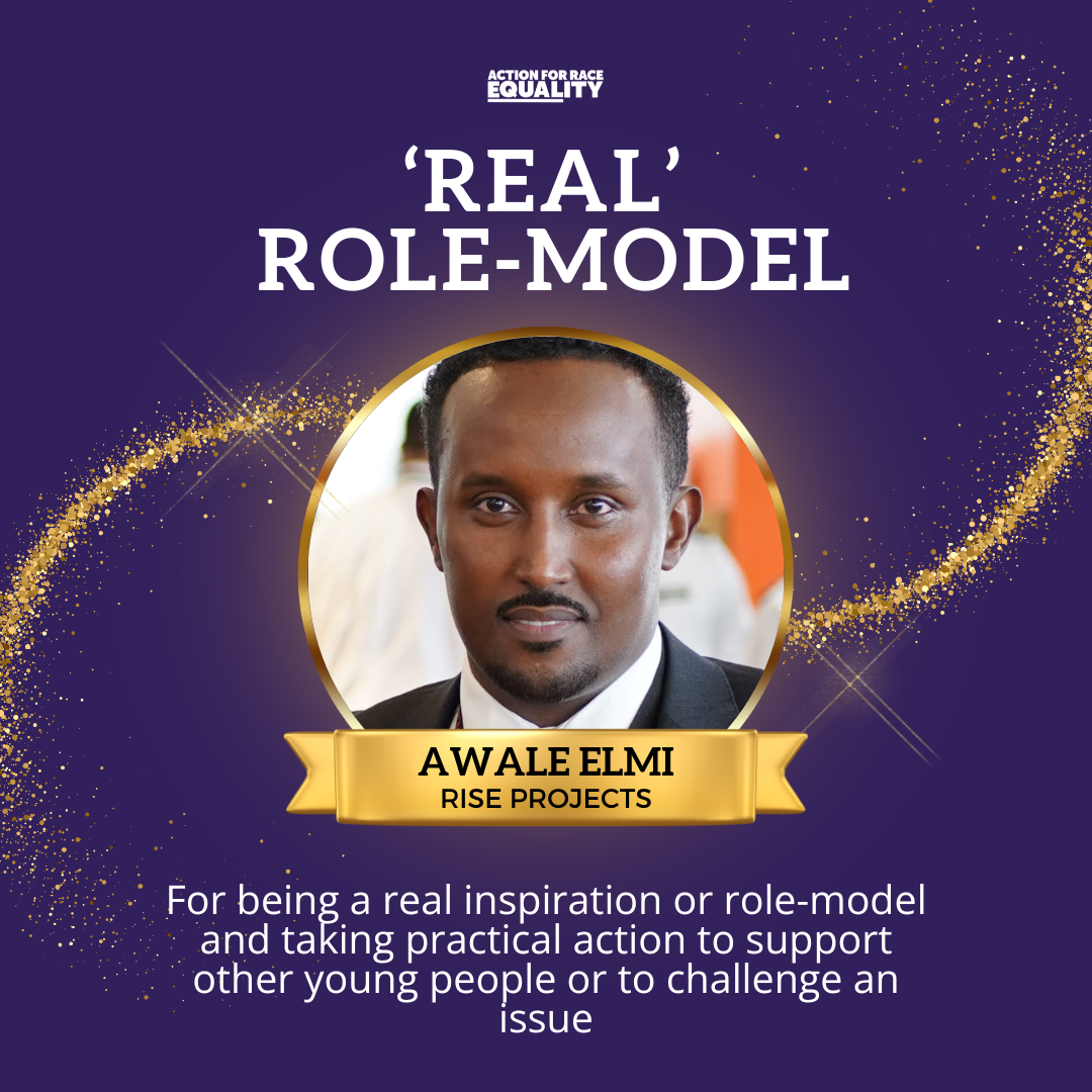 Real Role Model award recognition graphic for Awale Elmi of RISE Projects