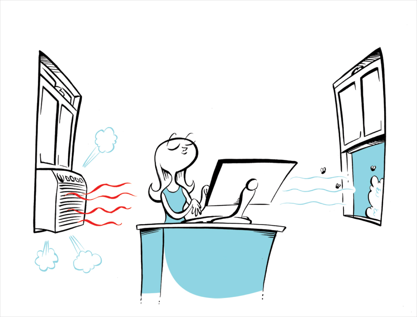 Having the windows open while the AC is running lets energy (and money!) float right out the window.