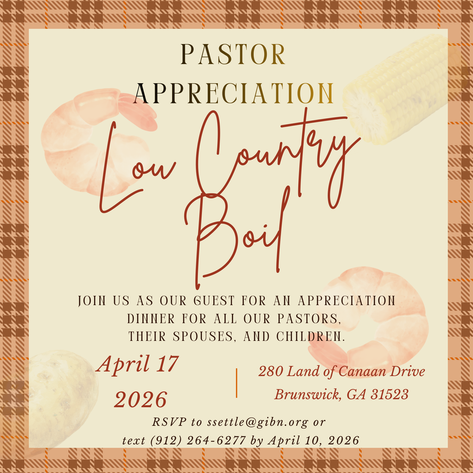 Pastors' Appreciation Low Country Boil