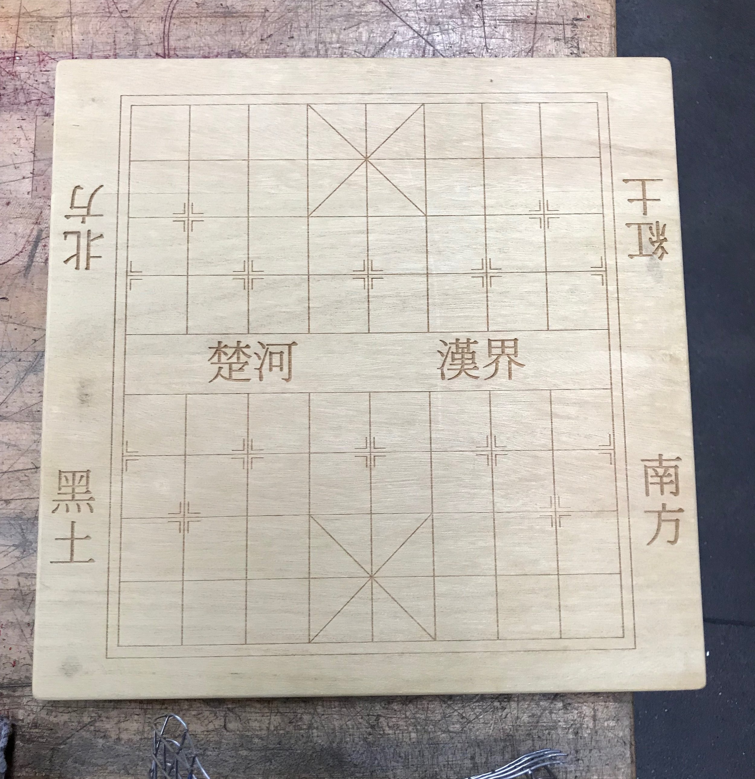 Design of the board, pre-seal with linseed oil.